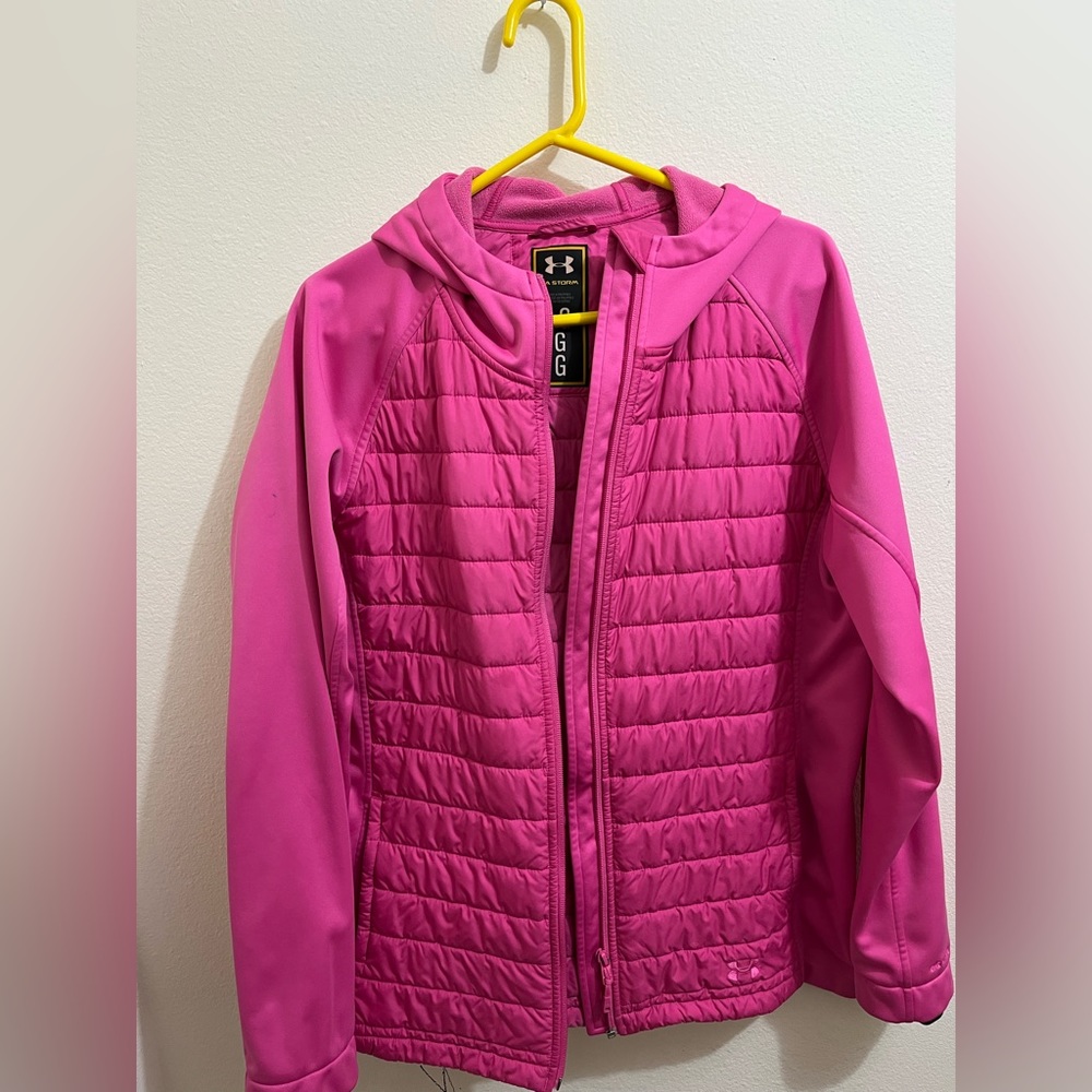 Womens Under Armour UA Storm Primaloft Puffer Jacket Hot Pink Size XL.